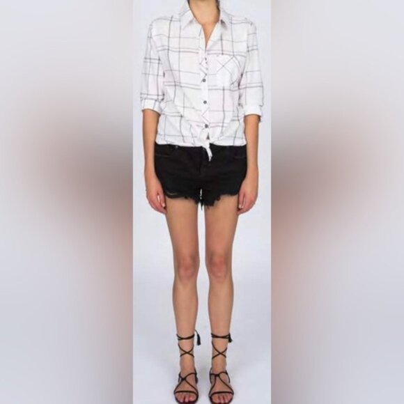 Anthropologie Ash and Ember Button Down Shirt Collared Paid Western Size Small - Picture 16 of 16